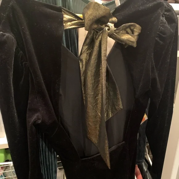 Express Velvet Bow Back Mini Dress - Picture 4 of 4